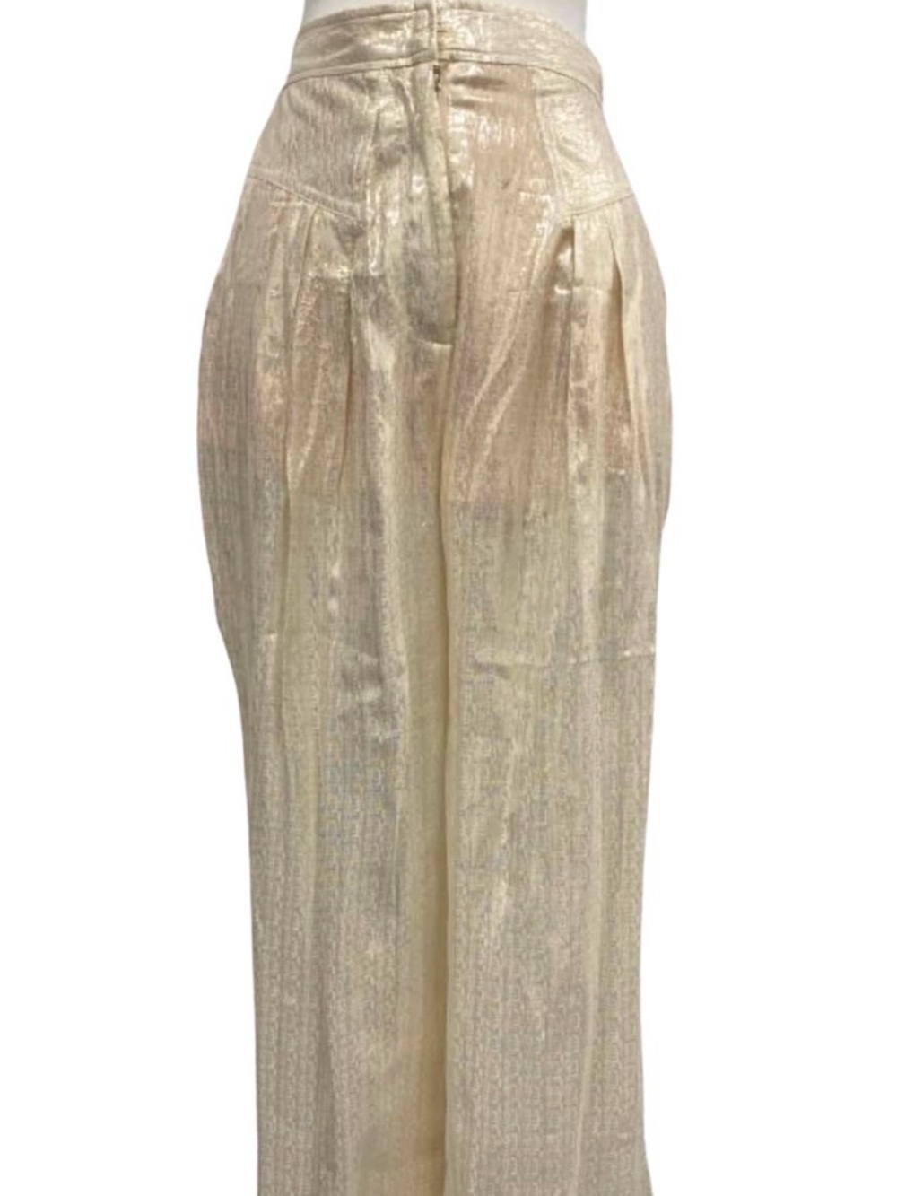 Rare HTF Alice McCall Champers Gold Metallic Silk Blend Pants 10